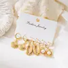 Pendientes de Aro Combinados con Concha y Estrella Estilo Coreano, Elegantes y Versátiles para el Trabajo, Pendientes de Diseño de Nicho de Alta Gama para Mujer