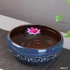 Tanque de Agua para Flores para Cultivar Nenúfares, Tanque de Peces Hidropónico para Acuicultura, Macetas de Cerámica, Barril Profundo de Loto Antiguo de Gran Diámetro Tanque Feng Shui