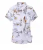Camisa europea de manga corta para hombre, nueva, con estampado floral hawaiano casual, unisex, estampado digital