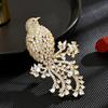 Novo broche elegante para indústria pesada pássaro luxo zircônia completa elegante acessórios para casaco corsage acessórios para roupas fabricante