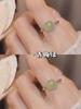 Anillo Pequeño de Cubo de Azúcar de Plata de Ley 925 con Jade Hetian para Mujer, Anillo de Jade Blanco con Diseño Único, Nuevo Modelo 2024