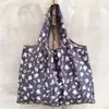 Bolsa de compras ecológica de dibujos animados japoneses para supermercado grande al por mayor en stock plegable portátil para comestibles fuerte y duradera