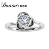 Anillo de Moda para Mujer Desini Simple con un Solo Diamante de Moissanita Anillo de Plata de Ley S925 Estilo Frío de Moda Combinable Ins