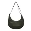 Bolsa ligera estilo coreano, bolsa impermeable tipo dumpling de nailon, adecuada para estudiantes, uso casual, para ir al trabajo y uso al aire libre; se puede llevar como bolso de hombro o bolso cruzado, tanto para hombres como para mujeres