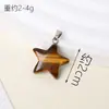 Joyería DIY de Cristal Natural Colgante Estrella de Cinco Puntas de 20 mm Colgante de Ágata Accesorios para Collar de Estrella Venta Caliente Transfronteriza