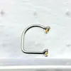 Astmf-136 Aleación de Titanio Garra Circonio Anillo en U Titanio G23 Rosca Interna Circonio Forma de U Arete de Cartílago Joyería para Piercing Cabeza