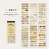 Livro de Adesivos Yanji - Série Memórias Espalhadas - Materiais de Decoração para Diário com Texto Vintage, 18 Folhas Incluídas, 4 Estilos para Escolher