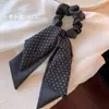 Diadema de Lunares con Lazo Mismo Estilo que Tian Xivi para Mujer, Cuerda para el Cabello de Estilo Coreano de Alta Gama, Accesorio Elástico para el Cabello de Cola de Caballo Baja