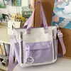 Bolso Tutoría Nuevo, Elegante y Fresco, Dulce y Estilo Universitario, Patchwork de Bloques de Color, Ligero para Viaje, Cruzado, para Estudiantes de Secundaria y Preparatoria