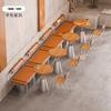Cafetería tienda de té con leche estilo industrial mesa silla acero inoxidable semicírculo asiento de tarjeta restaurante occidental combinación de mesa y sillas de sofá proveedor