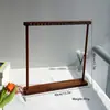 Estante de exhibición de madera maciza para colgantes de joyería, collares, pendientes y pulseras de madera de nogal; Almacenamiento de collares colgante y de pie.