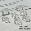 Cuentas Sueltas de Vidrio Checo Blanco Transparente Puro Zorro de Nueve Colas Huella de Oso Pixiu con Agujero Pulsera DIY Accesorios Semi-Terminados