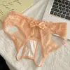 "Adoro usar, adoro tirar" calcinhas de renda sexy e sedutoras para mulheres, vazadas com detalhe de laço, entrepernas aberto, tanga de cintura baixa