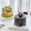Decoración de Pastel de Halloween 2025 Calabaza Fantasma Diablo Adorno Mini Sombrero de Bola de Pelo Bandera de Felices Fiestas para Insertar