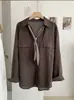 KEKEZOON Nueva Camisa de Manga Larga de Botones Sencilla Versátil con Cuello Solapa y Bufanda para Mujer Otoño Commuting 8403
