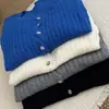 Cárdigan de punto trenzado/Cárdigan de punto trenzado de cuello redondo estilo coreano, suéter exterior nuevo de otoño/invierno para mujer