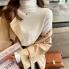Camisa base de veludo dupla face com gola alta para mulheres, outono e inverno, espessa, justa, gola alta sobreposta, simples e versátil, top quente
