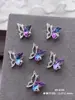 Accesorios de Arte para Uñas de Moño Nuevos y de Moda Diamante Morado Plateado Lujo Ligero Mariposa Corazón Oso 3D Accesorios para Uñas Portátiles
