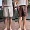 Verano Nuevo Estilo Hombres Artístico Gama Alta Casual Moda Versátil Simple Color Sólido Cómodos Shorts de Cinco Puntos
