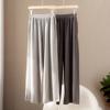 Calças de Cashmere para Mulheres, Calças de Pierna Larga 100% Cashmere Puro, Novo Estilo Outono e Inverno, Cintura Elástica, Calças Elegantes e Emagrecedoras