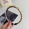 Diadema de Aleación Tejida con Cadena Estilo Coreano Calada con Borde Fino Textura de Haz de Cabello Grotto Sencilla Accesorios para el Cabello para Mujer
