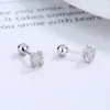 Pendientes de Plata de Ley 925 con Rosca de Letra H para Mujer Estilo Ins Tendencia de Moda Clavos para Cartílago Auricular Joyería de Oreja Simple y Versátil