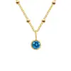 Collar con Piedra de Nacimiento Chapado en Oro de 14K Transfronterizo para Mujer, Acero Inoxidable No Descolorante Nicho Colgante de Diamante Único Cadena para Clavícula Venta al por Mayor