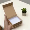 Caixa de Papel Formato Livro com Tampa Flip-Top Magnética Venda Direta, Papel Kraft Natural Colorido Laminado, Caixa Flip-Top Neutra Universal Estilo Livro, Caixa Vazia Pequena em Estoque