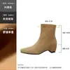 Botines Cuadrados Coreanos de 9 cm de Altura Elegantes y Delgados para Mujer 2026 Nuevos Botines con Cremallera Lateral de Tacón Alto Moda para el Trabajo
