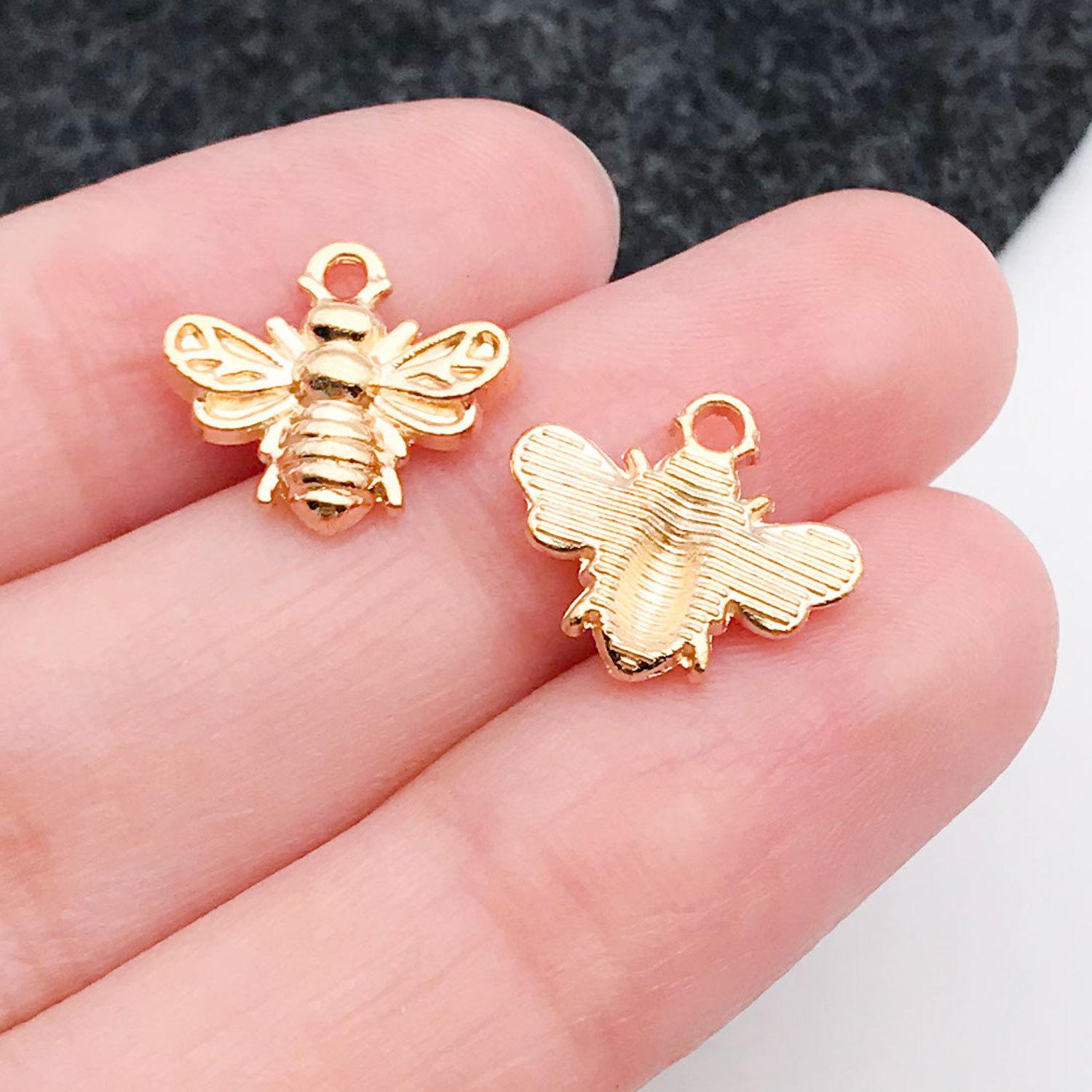 20143-W-kc金锌合金昆虫蜜蜂13x11mm-0.7g