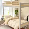 Sencillo Juego de Ropa de Cama de Algodón Puro de Tres Seis Piezas para Dormitorio de Estudiantes, Sábana Individual, Colcha, Juego Completo de Ropa de Cama