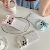 Estojo para Lentes 3D Urso com Bolinhas de Diamante Brilhante para 18 Pro Max, Novo Design Criativo para Capa Dura Apple 17, 16, 15