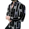 Camisa casual masculina listrada, estilo fino de verão, camisa masculina estilosa de manga comprida plus size para os mercados transfronteiriços europeu e americano