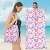Toalla de Playa de Microfibra Impresa a Medida Mochila Dos en Uno Bolso de Hombro Plegable Portátil Toalla de Baño Ampliada y Engrosada