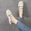 Sapatos Slip-On Femininos Verão 2026 Novo Estilo Sapatos Casuais Brancos para Mulheres Couro Genuíno Solado Macio Mocassins de Couro Bovino com Solado de Borracha
