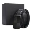 Cinturón de Cuero Personalizado para Hombre de Cuero Genuino Hebilla Automática Cinturón de Cintura de Piel de Vaca Logo Impreso a Color Regalo de Negocios Hebilla de Trinquete Cinturón de Cuero de Primera Capa para Hombre