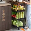 Prateleira de Armazenamento para Cozinha, Caixa de Lanches Doméstica de Chão, Cesta de Frutas e Legumes para Brinquedos na Sala de Estar, Carrinho de Legumes, Prateleira de Armazenamento Multicamadas