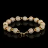 Pulseira de contas com bola de zircônia micro-incrustada de 8mm hip-hop europeu e americano pulseira masculina moda marca de moda acessórios hiphop outlet de fábrica