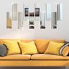 Adesivos de parede de espelho Arte moderna DIY Decoração de casa Adesivos longos Sala de estar Quarto Espelho acrílico Mural de parede