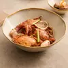 Tigela de Cerâmica Ondulada Yao Bian, Louça Doméstica, Tigela de Sopa Criativa Retrô, Tigela Grande, Tigela para Macarrão Comercial, Tigela de Ramen de Alta Qualidade