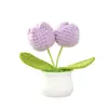 Producto Terminado: Planta en Maceta de Hilo de Tulipán Tejido a Mano Transfronterizo, Flor Artificial de Hilo, Regalo Exquisito para el Día de la Madre y el Día del Maestro