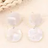 Nuevos Pendientes de Estilo Festivo, Pendientes Acrílicos Texturizados Redondos y Cuadrados Geométricos, Pendientes de Nicho de Moda y Accesorios para Orejas