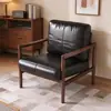 Silla Hank Sofá de Madera Maciza Silla para el Hogar Sala de Estar Silla Perezosa de Ocio Sillón Retro de un Brazo Sofá Perezoso para Balcón