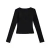 Camiseta Sexy de Cuello en V y Manga Larga para Mujer, Nuevo Estilo Otoño e Invierno 2025, Camiseta Interior Forrada de Polar con Efecto Ceñidor de Cintura y Adelgazante, Top con Abertura en el Pecho