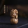 Madera Pura Sándalo Verde/Sándalo Rojo/Sándalo DIY Sapo Dorado sosteniendo calabaza calabaza de la buena suerte texto pieza de mano para jugar accesorios de joyería