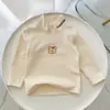 Camisetas de manga larga para niñas de primavera y otoño, ropa infantil elegante y moderna con diseño de letras de dibujos animados estilo coreano y cuello alto