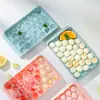 Forma de Gelo com 33 Cubos Grau Alimentício Redonda com Tampa Bola de Gelo Artefato de Gelo para Geladeira Doméstica Venda Direta do Fabricante