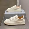 Sapatos Brancos de Couro Genuíno com Plataforma e Solado Grosso para Mulheres 2026 Primavera Novo Estilo Coreano Versátil Aumentador de Altura Respirável Sapatos de Verão para Mulheres