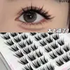 Cílios Postiços Pequenos Sem Cola, Tiras para Pálpebra Dupla, Cílios Segmentados, Naturais Realistas Estilo Desenho Animado Feitos à Mão