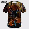 Nueva Moda Hombre Halloween Calle Divertido Horror Chagi Impresión Digital 3D Cuello Redondo Manga Corta Transfronterizo